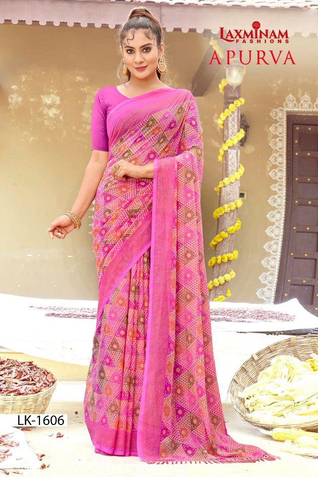 Laxminam Apurva Daily Wear Chiffon Sarees Catalog